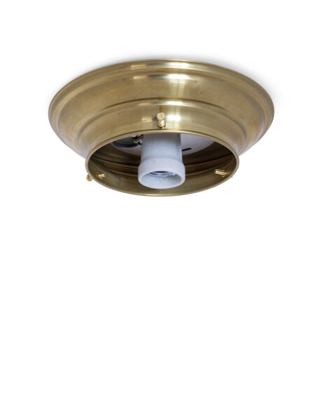 Plafonniere ring, goudkleurig messing, max. diam. rand glas 12.0 cm