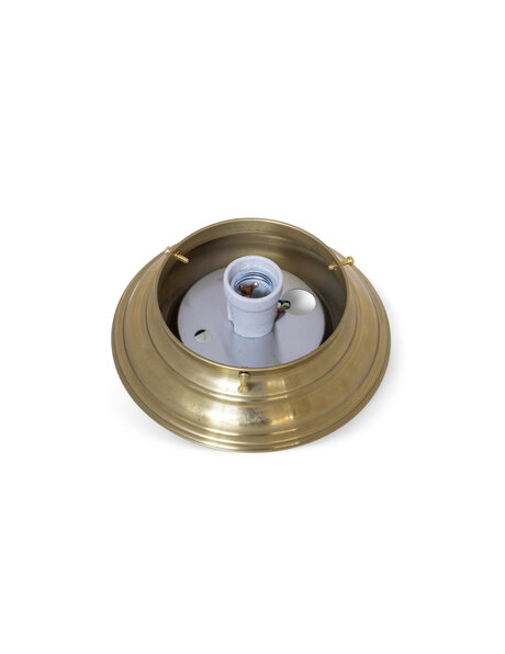 Plafonniere ring, goudkleurig messing, max. diam. rand glas 12.0 cm