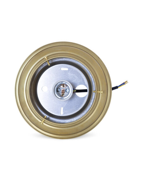 Ceiling fixture ring, goldish-brass, maximum glass rim diam. 12.0 cm (4.7 in)