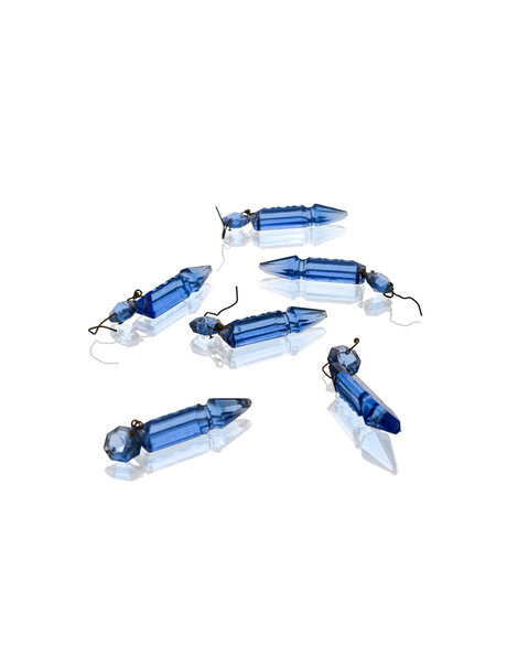 Kroonluchter kralen: pijl, blauw glas