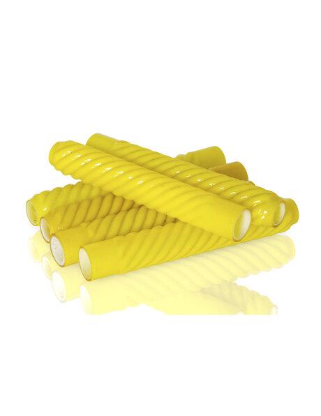 Yellow glass decorative candles