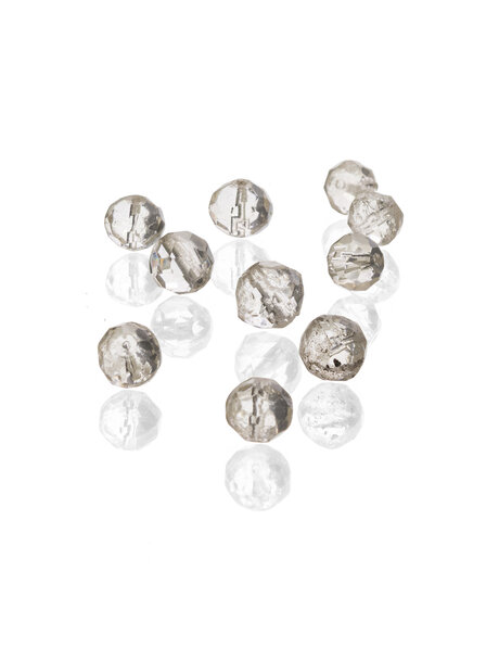 Antique round faceted glass beads 10 pcs