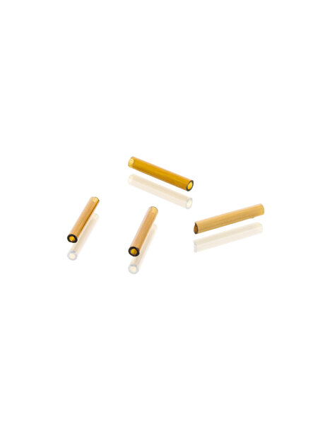 Glazen kraal, goud kleurige cilinder, 20 Stuks