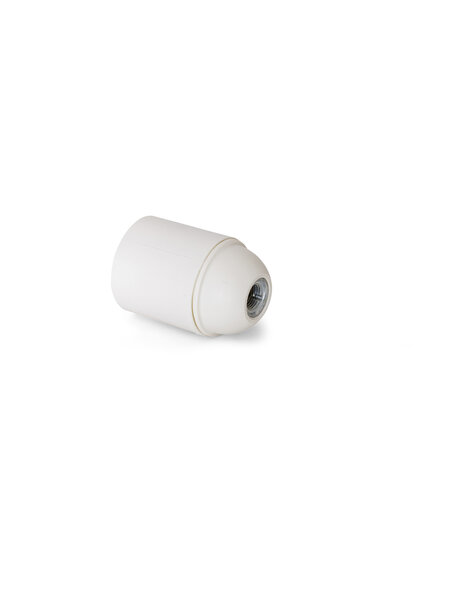 Lamp fitting, E27 fitting, white plastic, smooth surfaced exterior