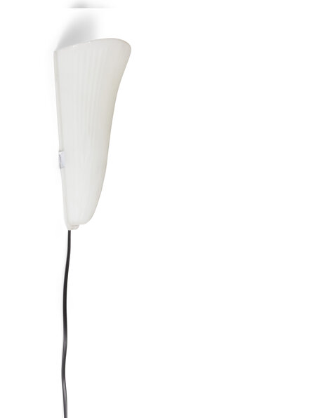 Mat wit glazen wandlamp, vintage