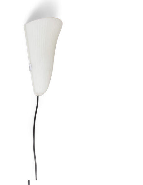 Mat wit glazen wandlamp, vintage