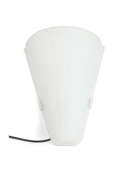 Mat wit glazen wandlamp, vintage
