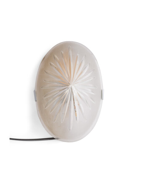 Geslepen glazen wandlamp met beugel, jaren 30