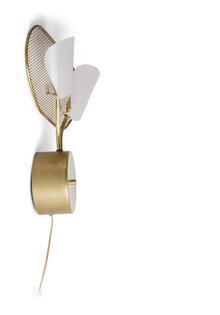 Goudkleurige Wandlamp Met Gaas En Kelkjes, Jaren 50