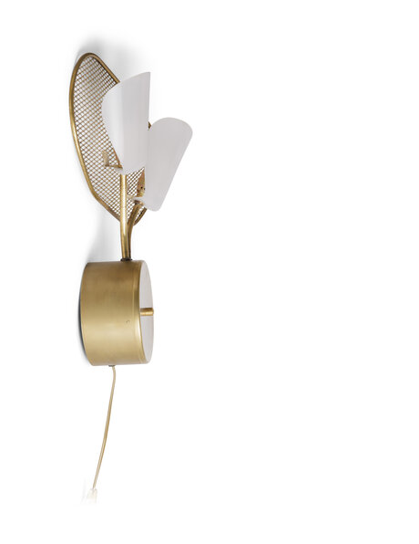 Vintage wandlamp met gaaswerk en kunststof kapjes