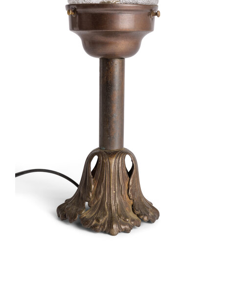 Small brown copper accent lamp frosted glass