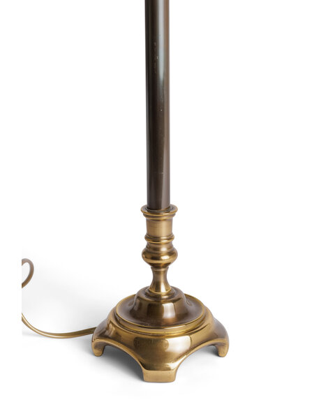 Classic high table lamp brown copper with glass shade