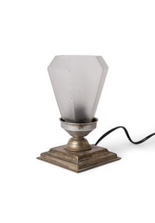 Art Deco Prism Table Lamp Frosted Glass Shade, 1930s