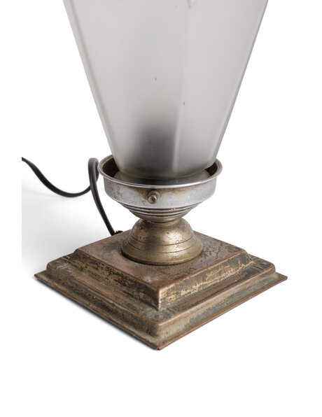 Geometric Art Deco accent light frosted glass shade