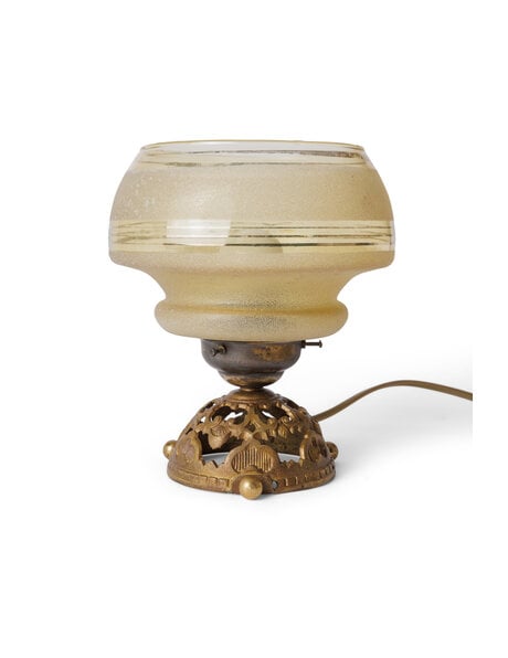 Classic copper accent light with ocher and clear glass