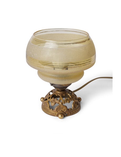 Classic copper accent light with ocher and clear glass