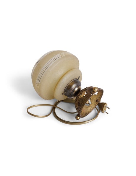 Classic copper accent light with ocher and clear glass