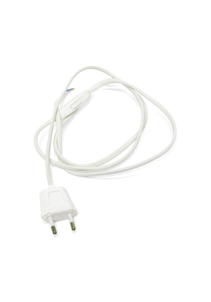Lampsnoer, met Stekker en Knippertje, Wit, 150 cm