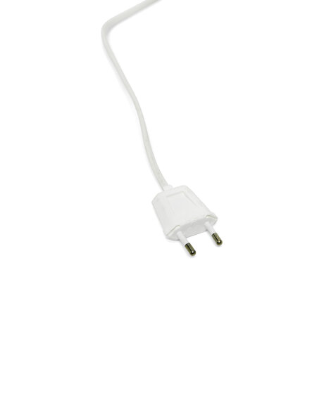 White electrical cord with switch and plug, 150 cm
