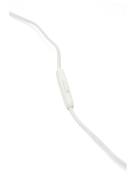 Wit lampsnoer met knippertje en stekker, 150 cm