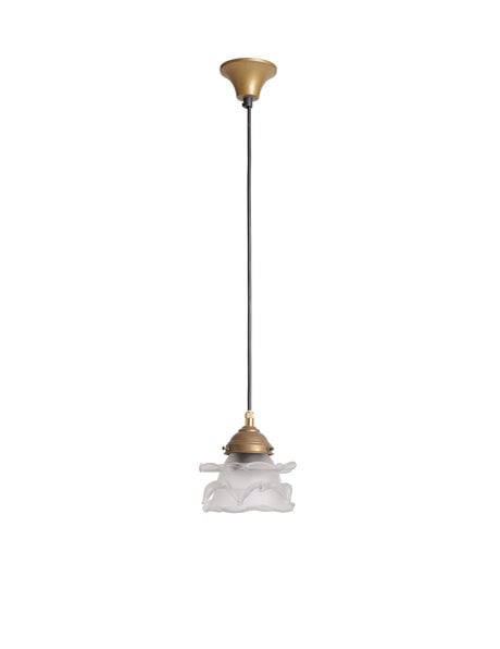 1940s mood lamp, frosted glass and copper holder