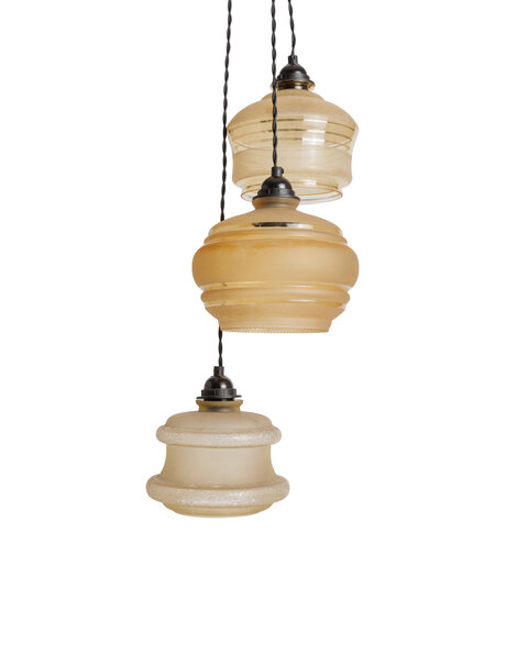 Driearmige Vintage Cascade Bruin Glas