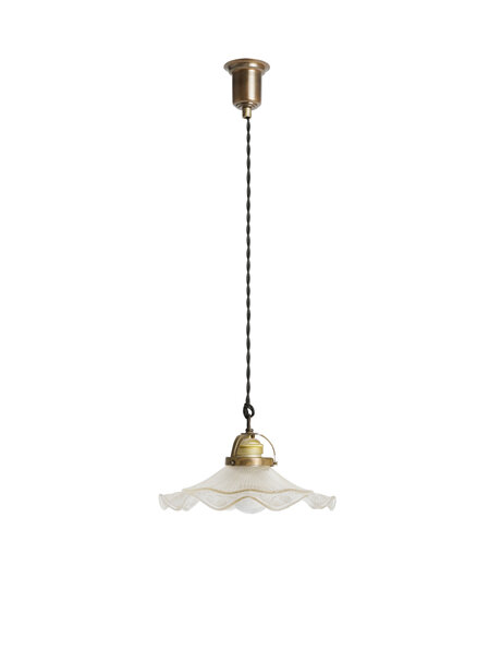 Industrial Clear Ruffled Glass Pendant Light