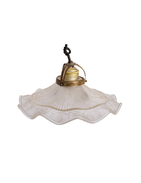 Industrial Clear Ruffled Glass Pendant Light