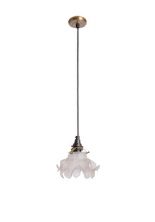 Classic Pendant Lamp, Frosted Glass Rose Lamp on Cord