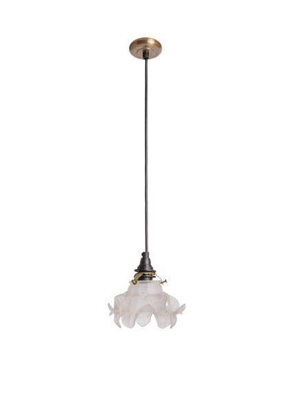 Classic Pendant Lamp, Frosted Glass Rose Lamp on Cord