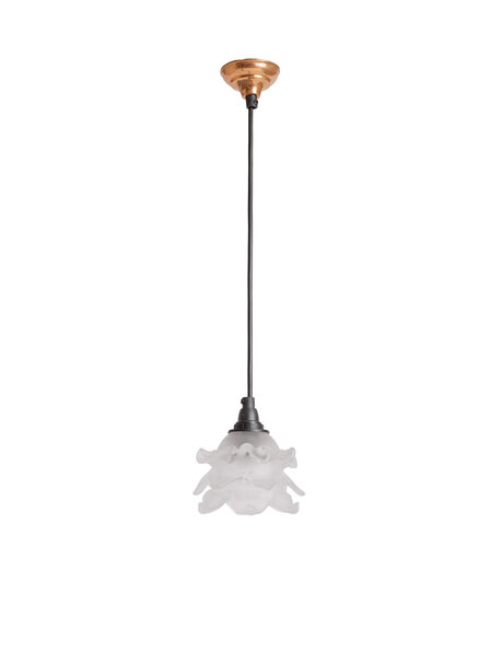Small hanging lamp, antique frosted rose