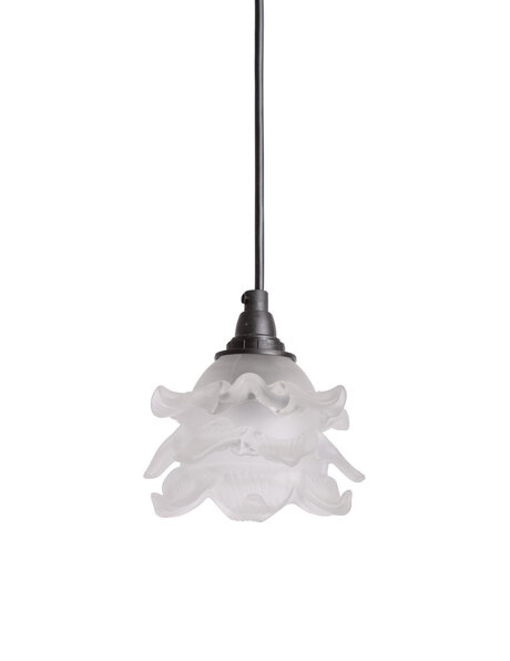 Small hanging lamp, antique frosted rose