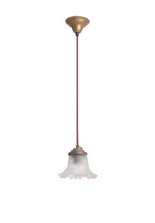 Vintage 1930s Hanging Lamp, Skirt Shade Lamp