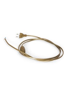 Lamp Wire, with Plug and Switch, Gold Coloured, 150 cm