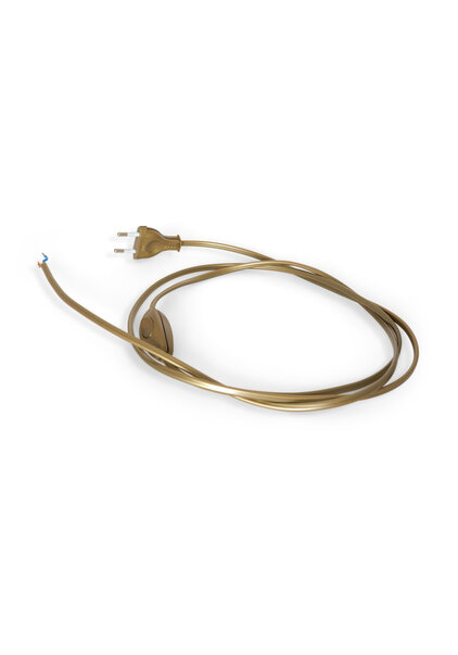 Lamp Wire, with Plug and Switch, Gold Coloured, 150 cm