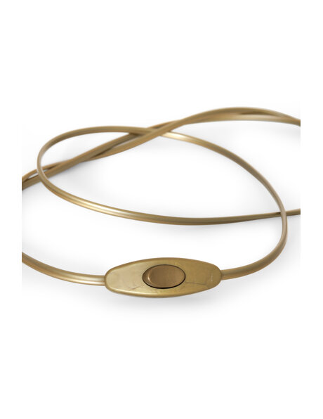 Gold coloured electrical wire with switch and power plug, 200 cm