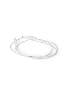 Lamp Wire with Plug and Switch, White, 200 cm