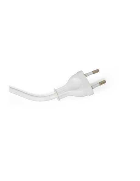 White electrical cord with switch and plug, 200 cm