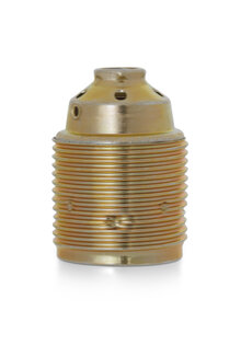 Gold Coated Lamp Socket, E27, Earth Connection, Outer-Thread