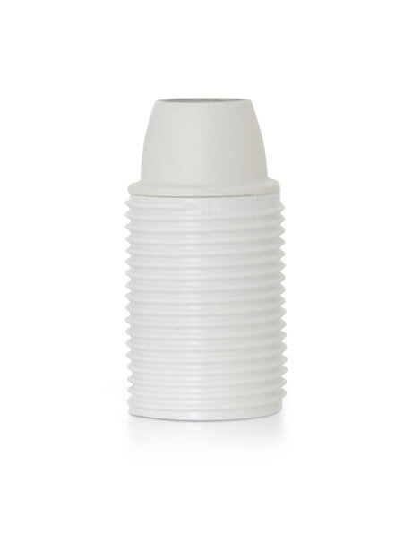 E14 fitting, white plastic, with screw thread