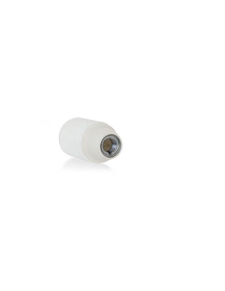E14 fitting, white plastic, with screw thread