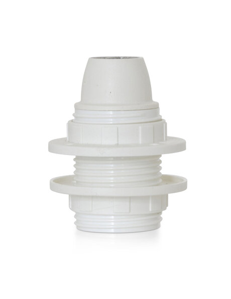 E14 fitting, white plastic, with screw thread