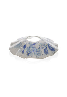 Opaalglazen Bobeche Blauwe Bloemenprint