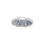 Bobeche opaalglas blauwe bloemen print jaren 30