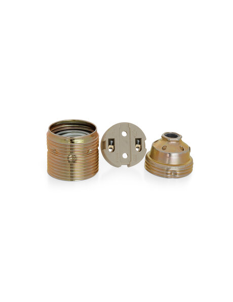 Lamp fitting, E27, brass colour, screw thread