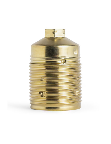 Lamp fitting, E27, brass colored , grounded, screw thread