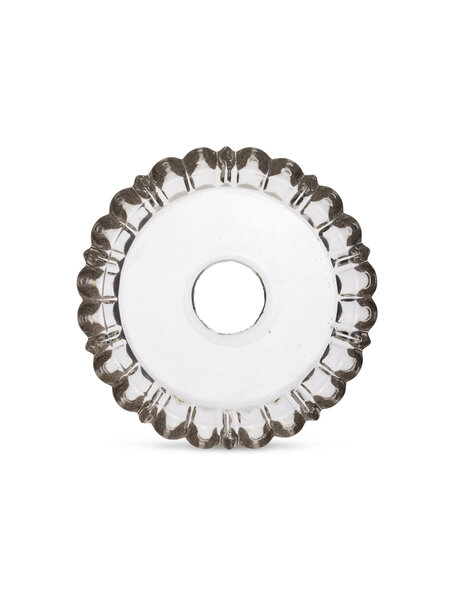 Baccarat bobeche clear thick glass 1940s, 10.8cm