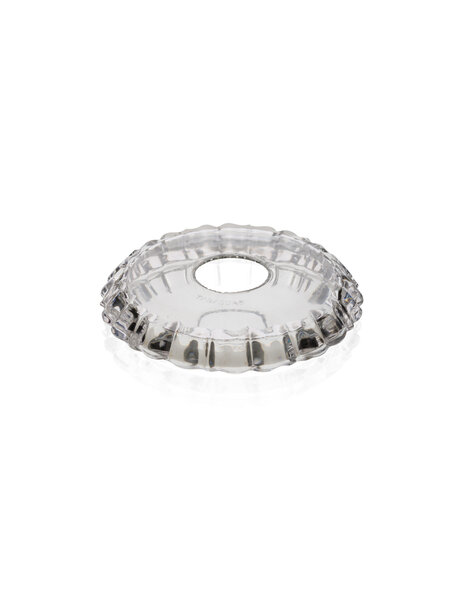 Baccarat bobeche clear thick glass 1940s, 10.8cm