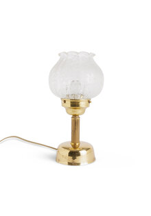 Elegant Table Lamp With Textured Clear Glass, 1950s
