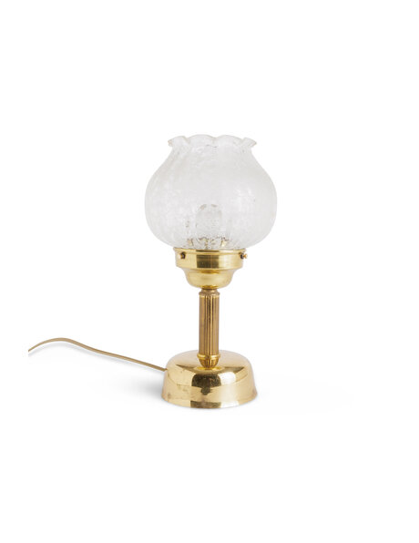 Table lamp copper textured clear glass 1950